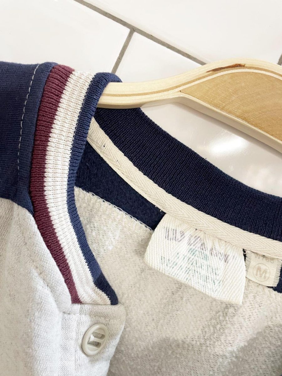 vintage wilson 1/4 button colour block logo sweatshirt - good market thrift store