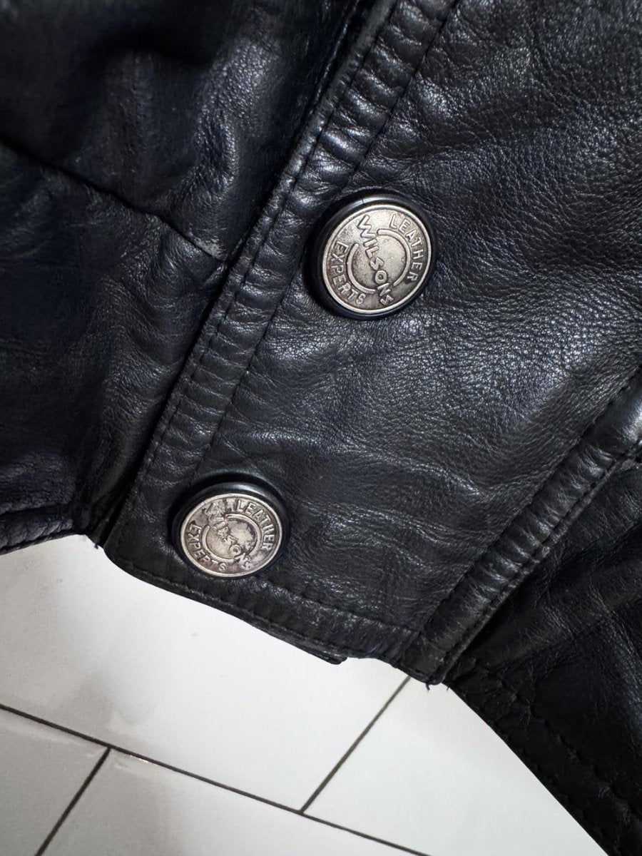 vintage wilsons double collar leather bomber jacket | removable liner - good market thrift store
