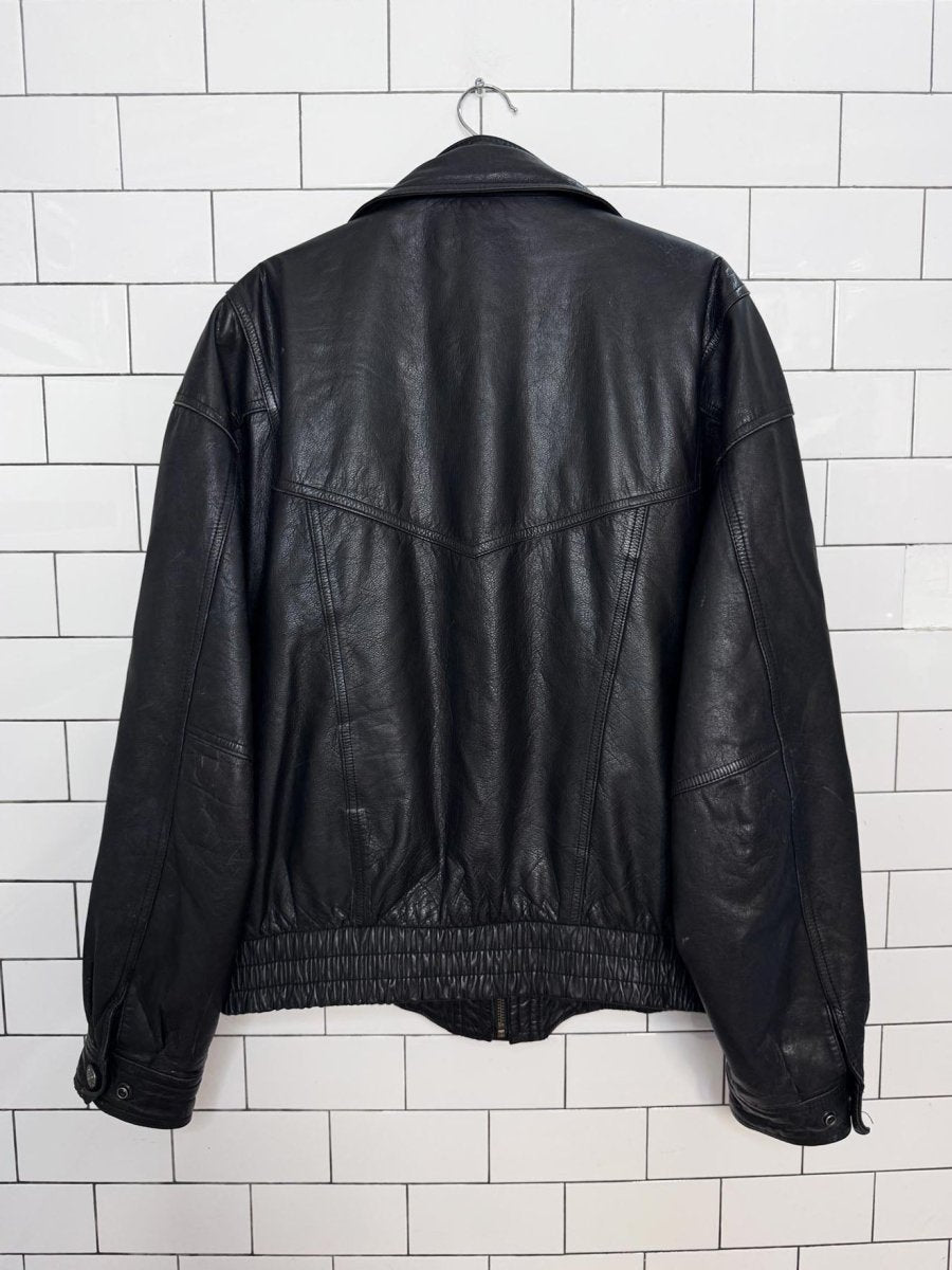 vintage wilsons double collar leather bomber jacket | removable liner - good market thrift store