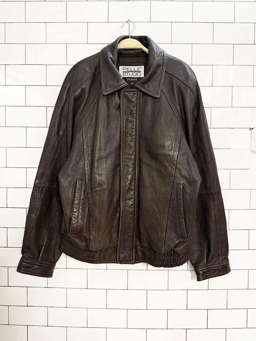 vintage wilsons heavy soft leather bomber jacket | pelle studio | thinsulate zip out liner - good market thrift store