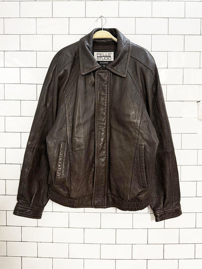 vintage wilsons heavy soft leather bomber jacket | pelle studio | thinsulate zip out liner - good market thrift store