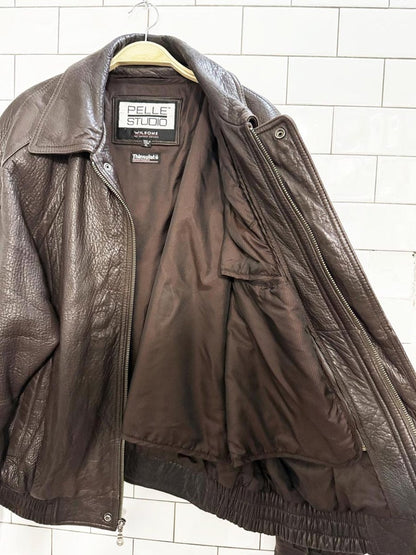 vintage wilsons heavy soft leather bomber jacket | pelle studio | thinsulate zip out liner - good market thrift store