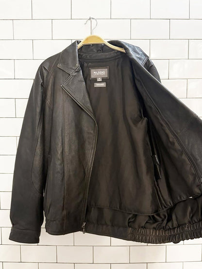 vintage wilson's leather pleated shoulder bomber jacket - good market thrift store