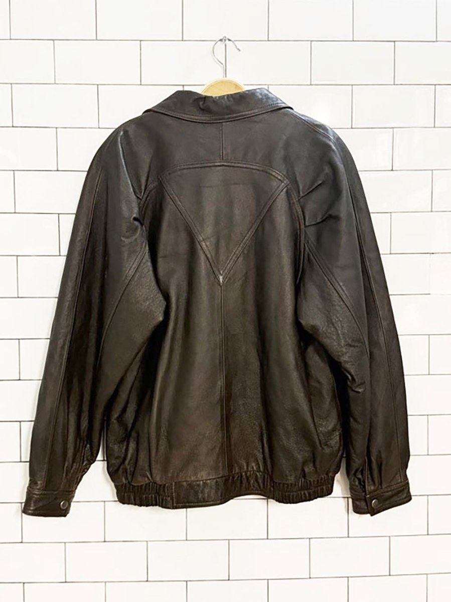 vintage wilson's leather pleated shoulder bomber jacket - good market thrift store
