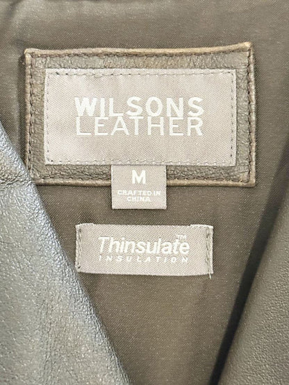vintage wilson's leather pleated shoulder bomber jacket - good market thrift store