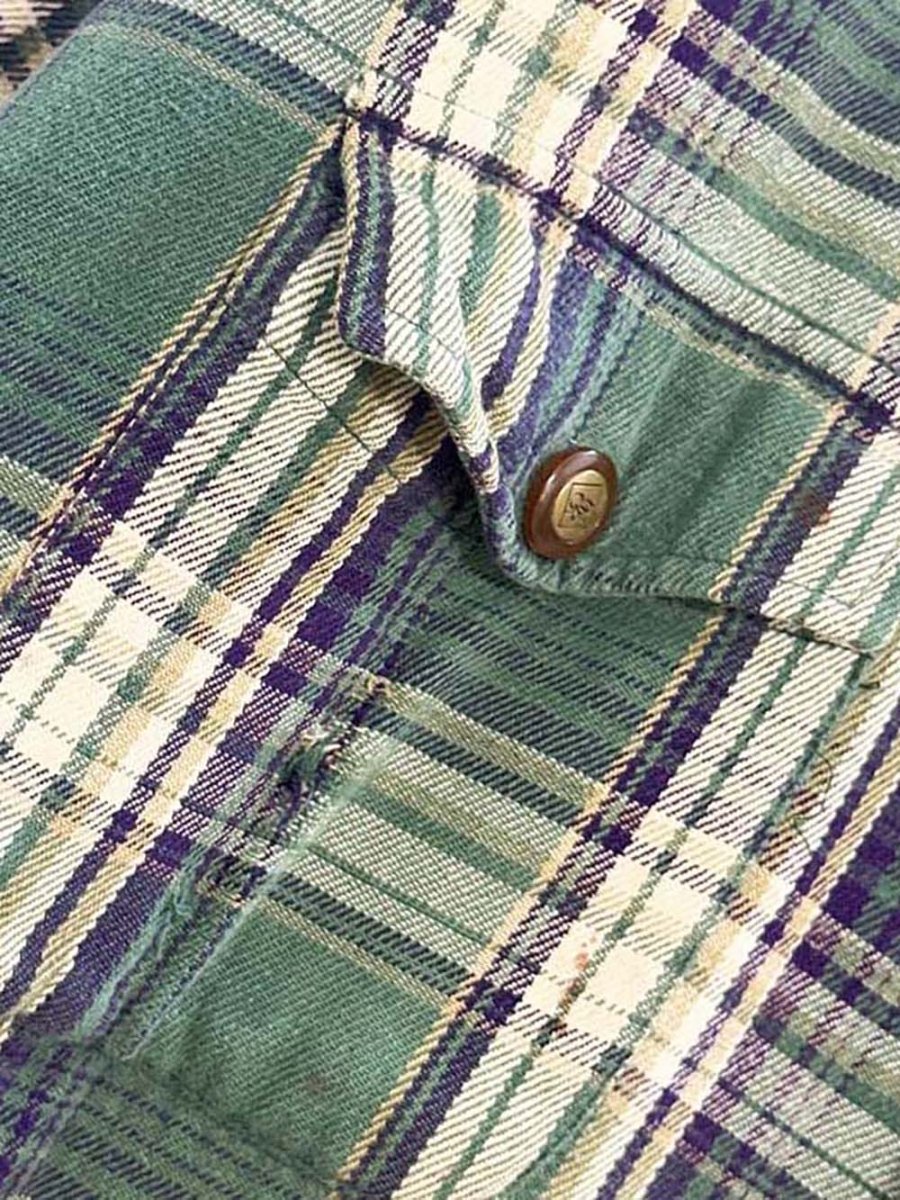 vintage windriver plaid elbow patch flannel shirt jacket - good market thrift store