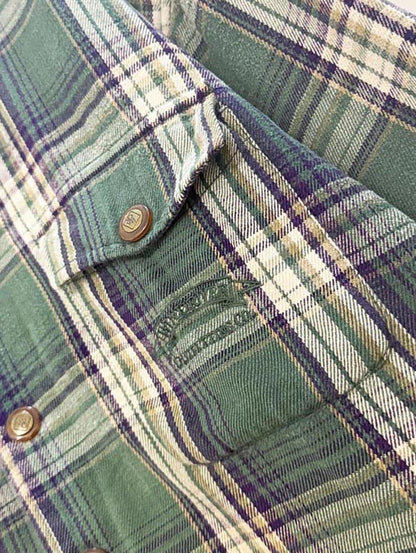 vintage windriver plaid elbow patch flannel shirt jacket - good market thrift store