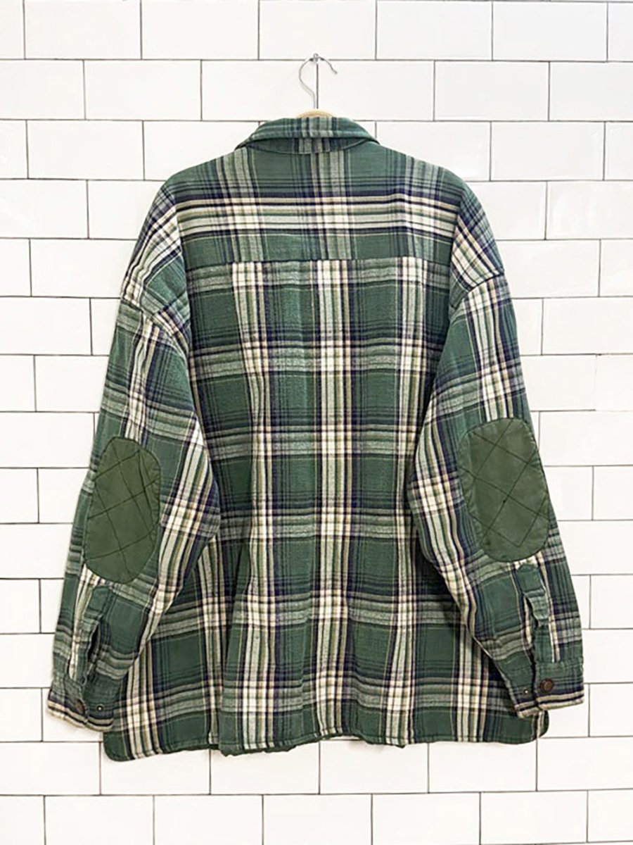 vintage windriver plaid elbow patch flannel shirt jacket - good market thrift store