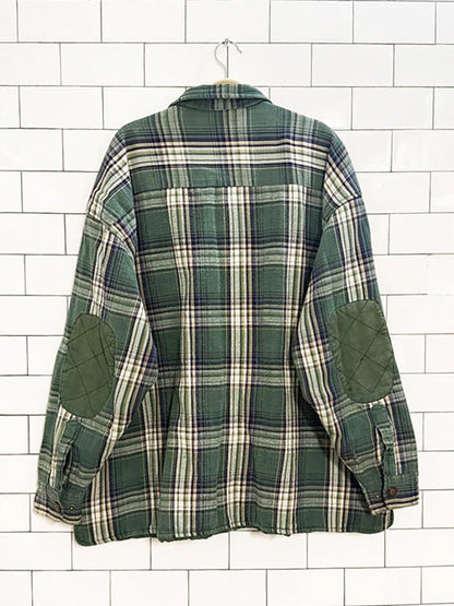 vintage windriver plaid elbow patch flannel shirt jacket - good market thrift store