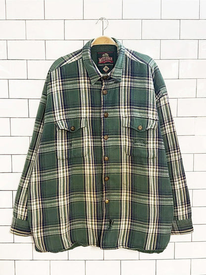 vintage windriver plaid elbow patch flannel shirt jacket - good market thrift store