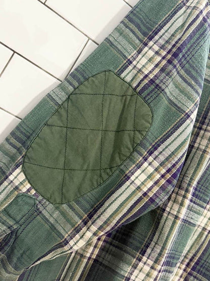 vintage windriver plaid elbow patch flannel shirt jacket - good market thrift store