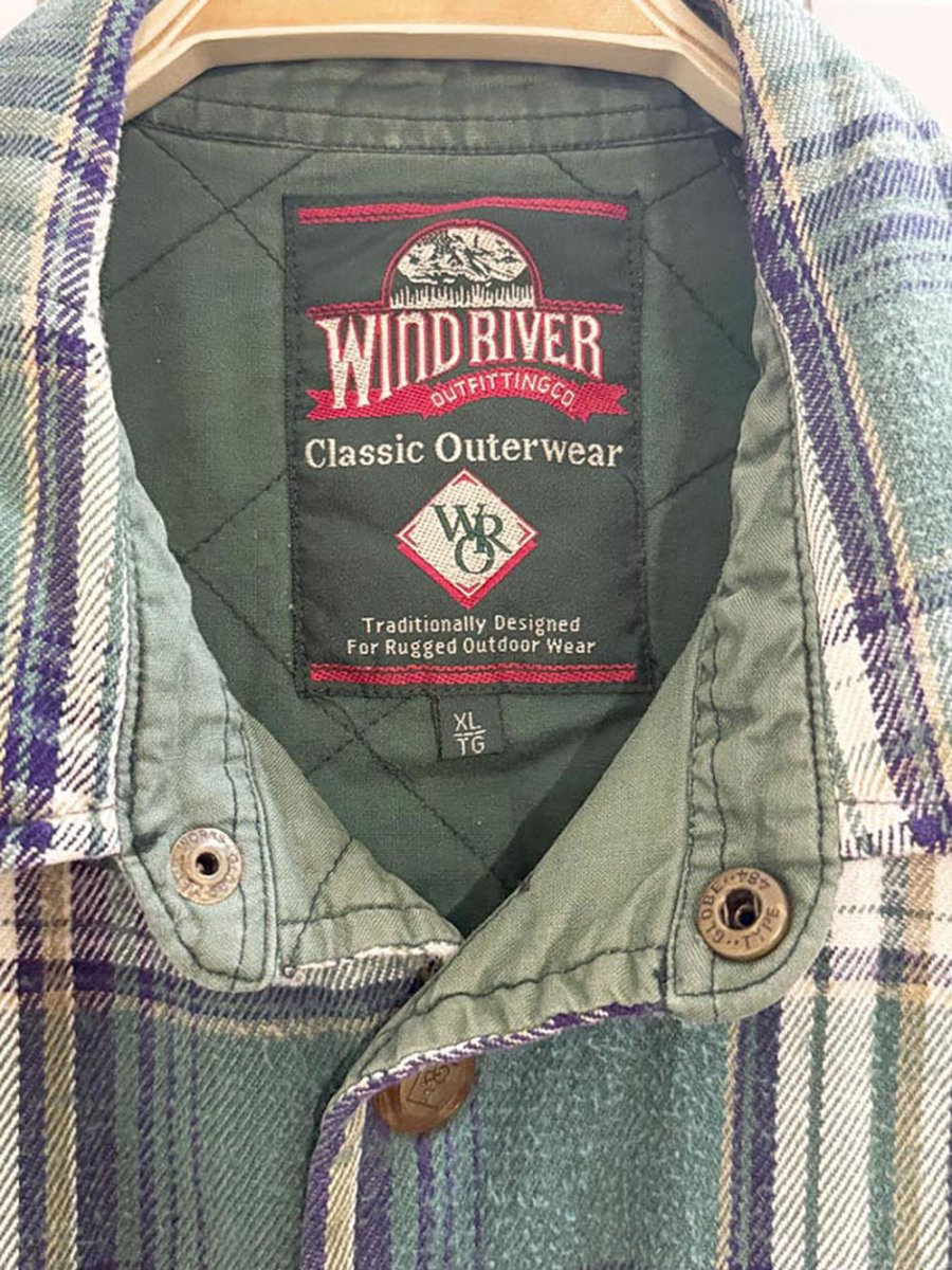 vintage windriver plaid elbow patch flannel shirt jacket - good market thrift store
