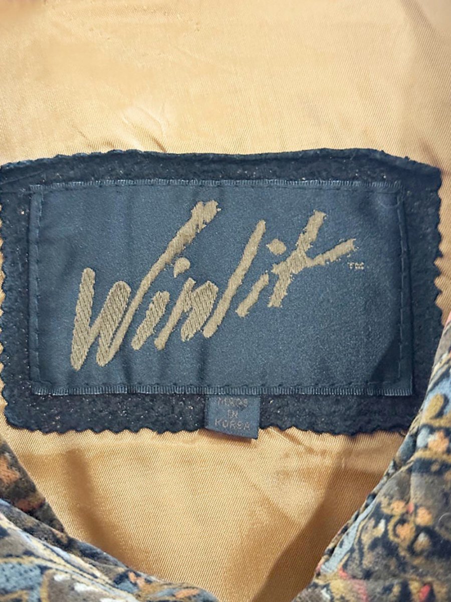 vintage winlit leather + velvet paisley patchwork cinch waist jacket - good market thrift store