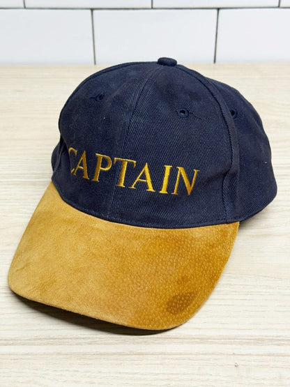 vintage winning spirit suede brim embroidered captain baseball cap - good market thrift store
