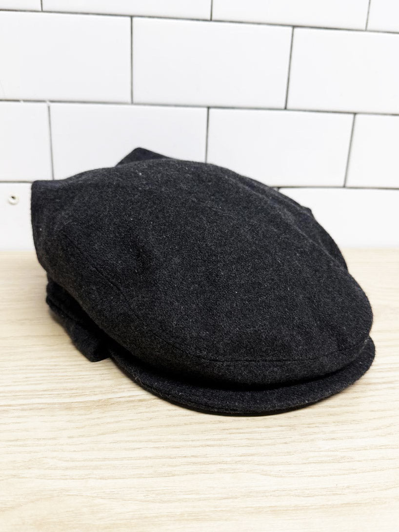 vintage wool - blend flat cap with ear muffs - good market thrift store