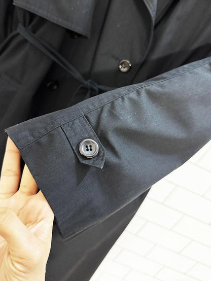 vintage wool - blend lined double breasted trench coat + tartan scarf | collection elegante - good market thrift store