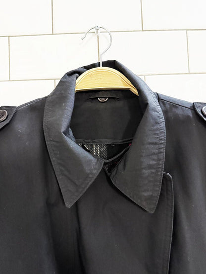 vintage wool - blend lined double breasted trench coat + tartan scarf | collection elegante - good market thrift store