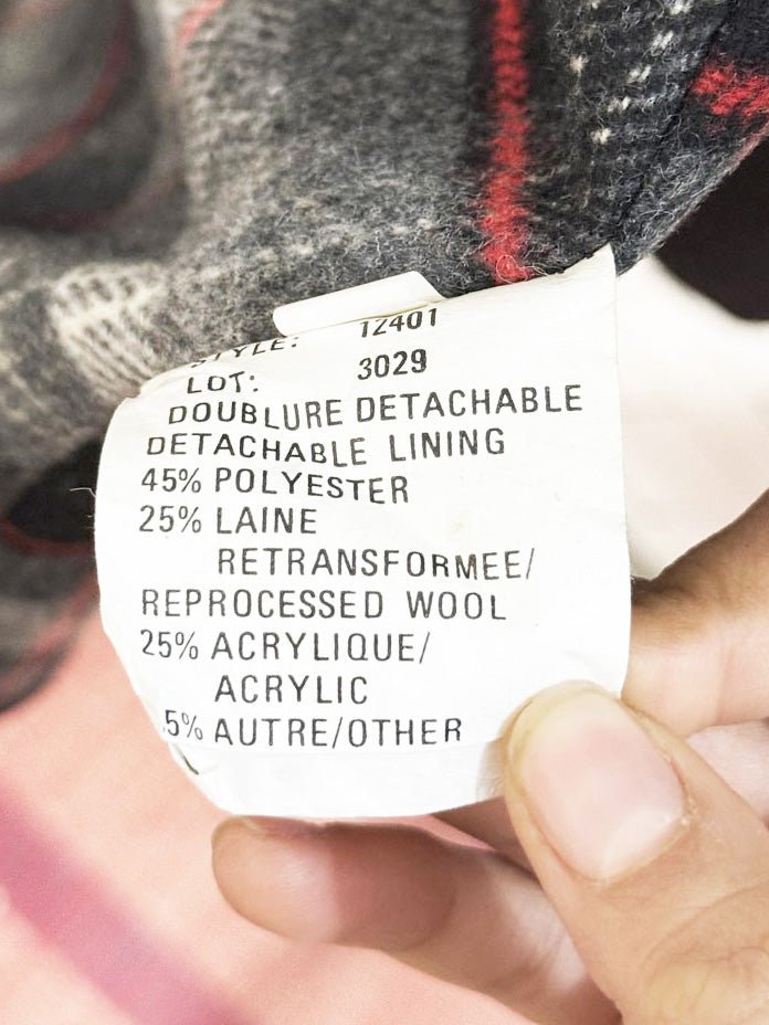 vintage wool - blend lined double breasted trench coat + tartan scarf | collection elegante - good market thrift store