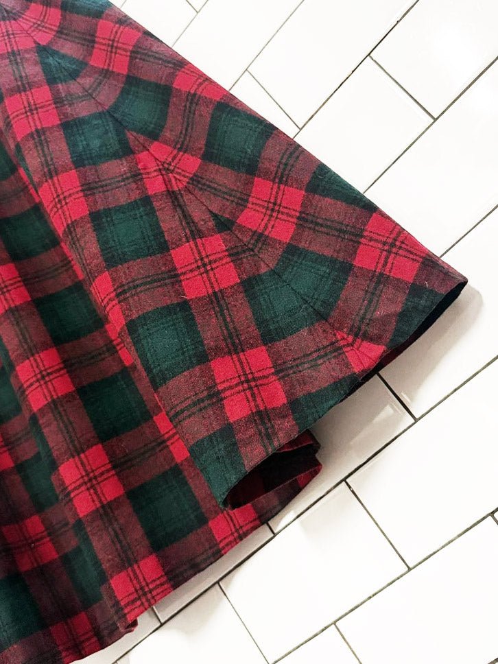 vintage wool check plaid a - line midi maxi skirt - good market thrift store