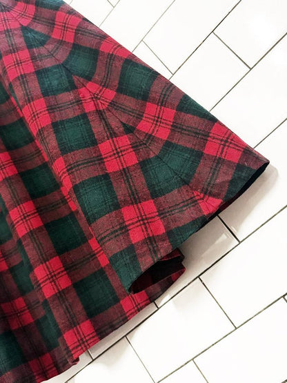 vintage wool check plaid a - line midi maxi skirt - good market thrift store