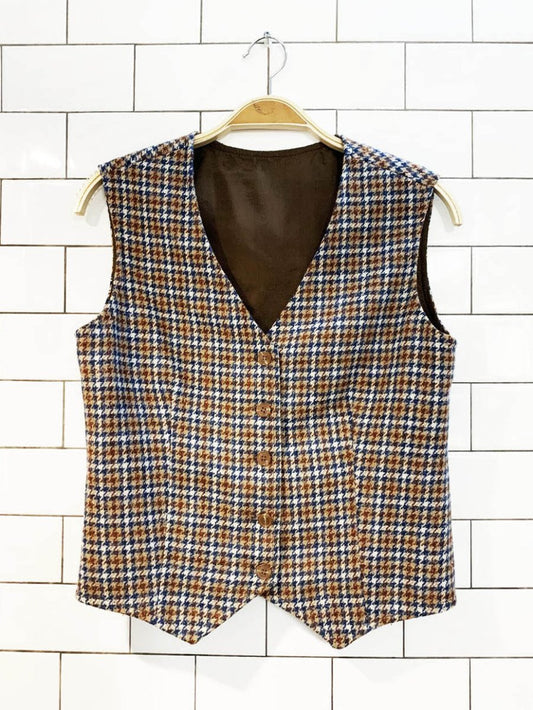 vintage wool houndstooth vest top - good market thrift store