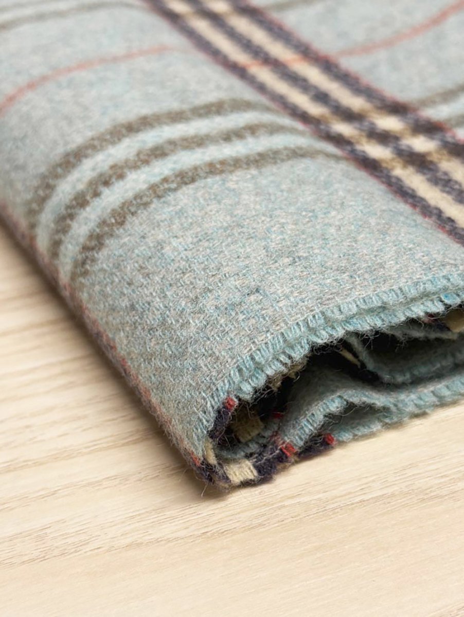 vintage wool plaid fringe knit scarf - good market thrift store