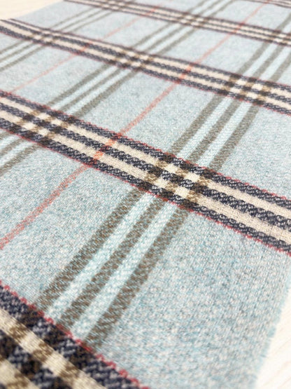 vintage wool plaid fringe knit scarf - good market thrift store