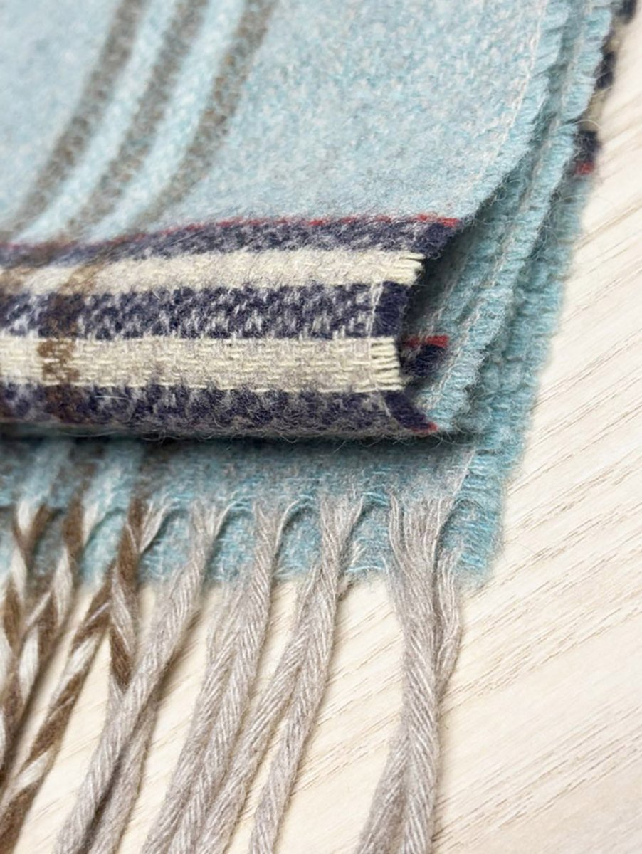 vintage wool plaid fringe knit scarf - good market thrift store