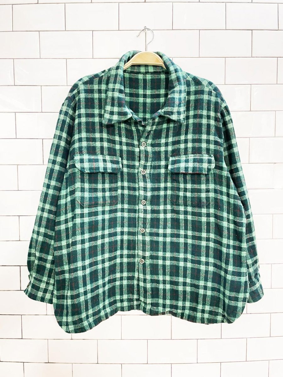 vintage wool plaid shirt jacket - good market thrift store