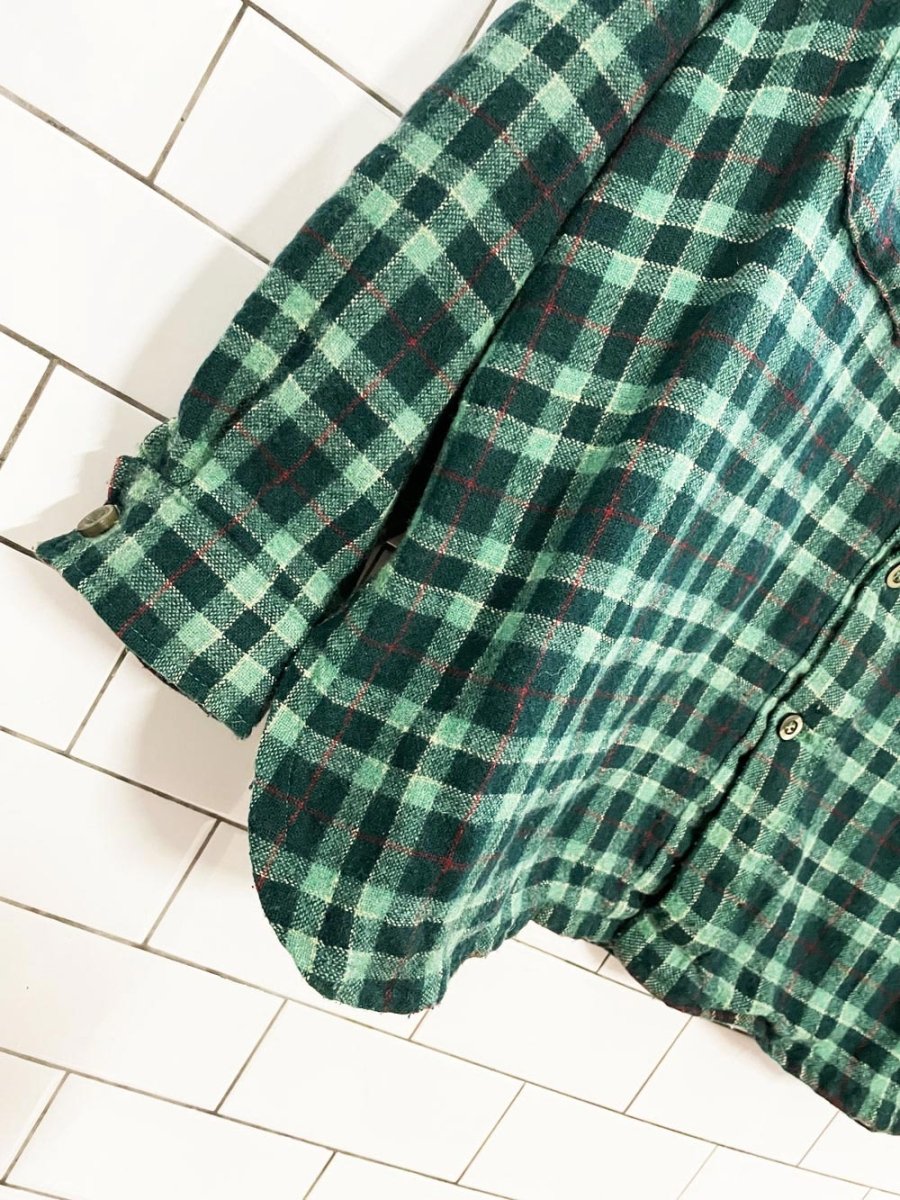 vintage wool plaid shirt jacket - good market thrift store