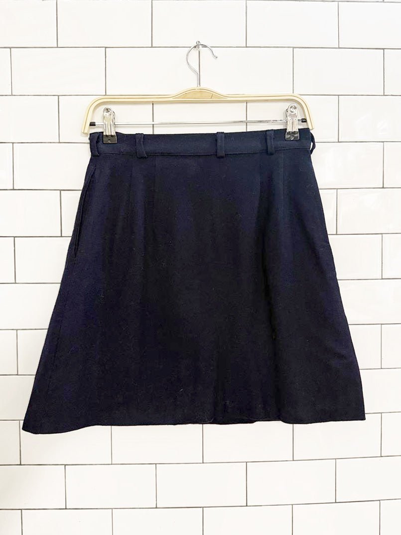 vintage wool serval zipper mini skirt - good market thrift store