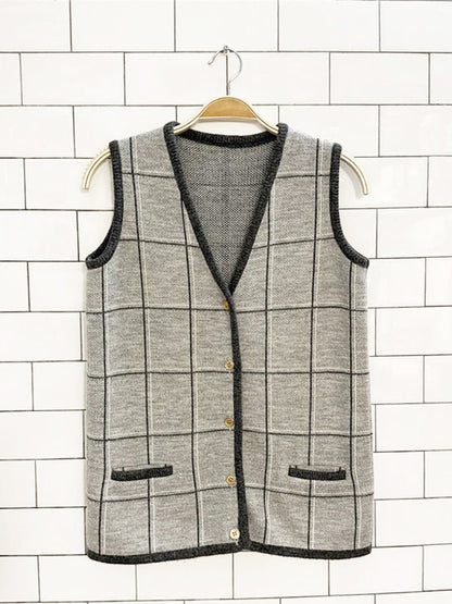 vintage wool window pocket knit vest - good market thrift store