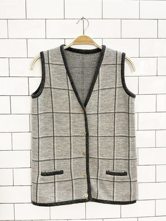 vintage wool window pocket knit vest - good market thrift store