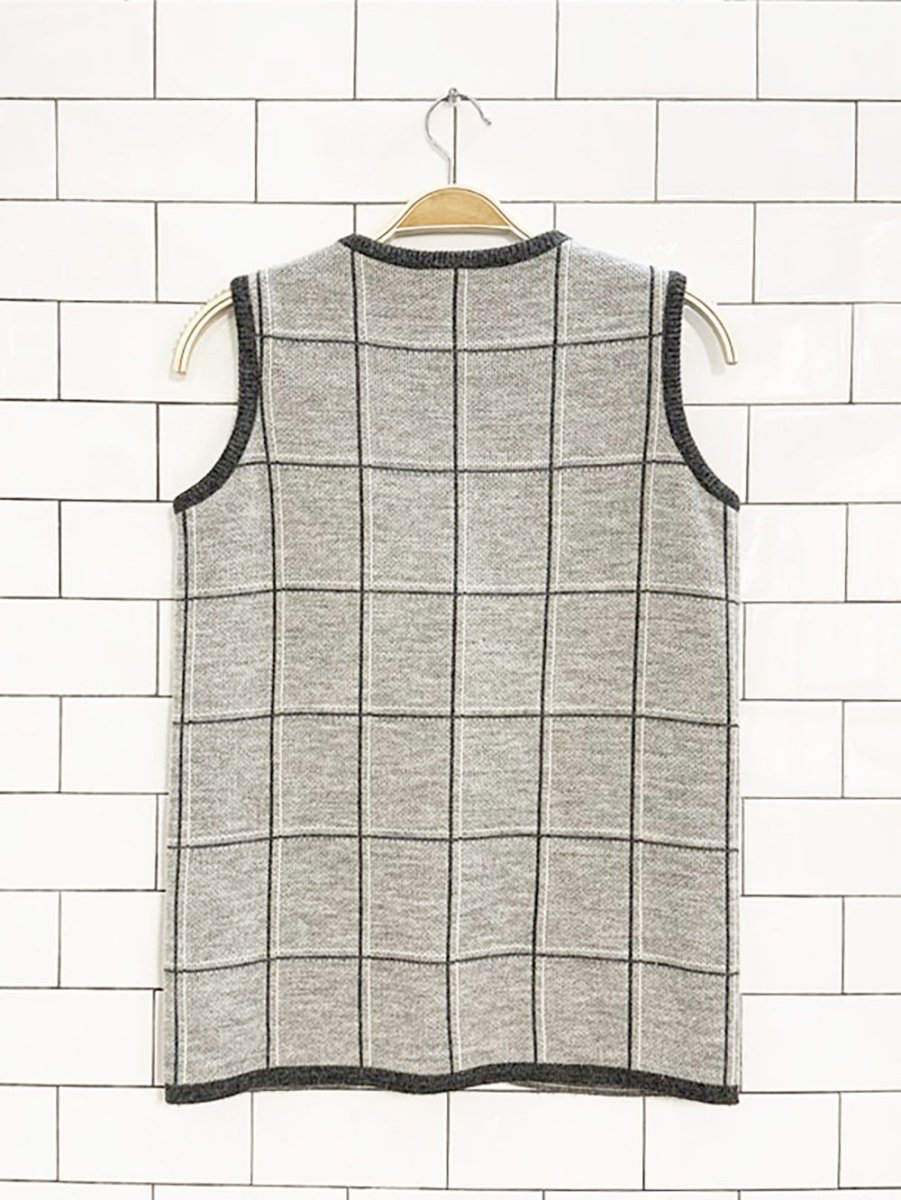 vintage wool window pocket knit vest - good market thrift store