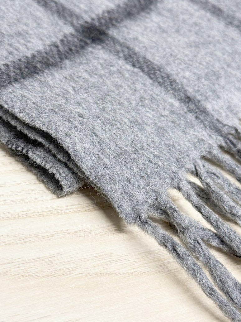 vintage wool windowpane scarf - good market thrift store