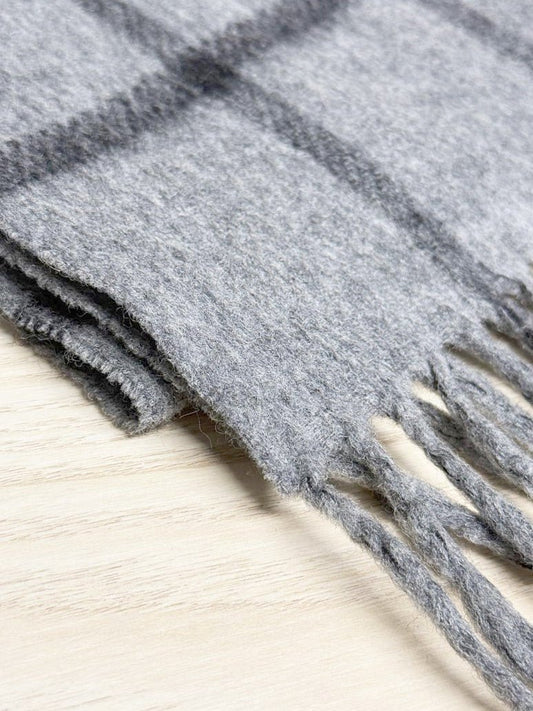 vintage wool windowpane scarf - good market thrift store