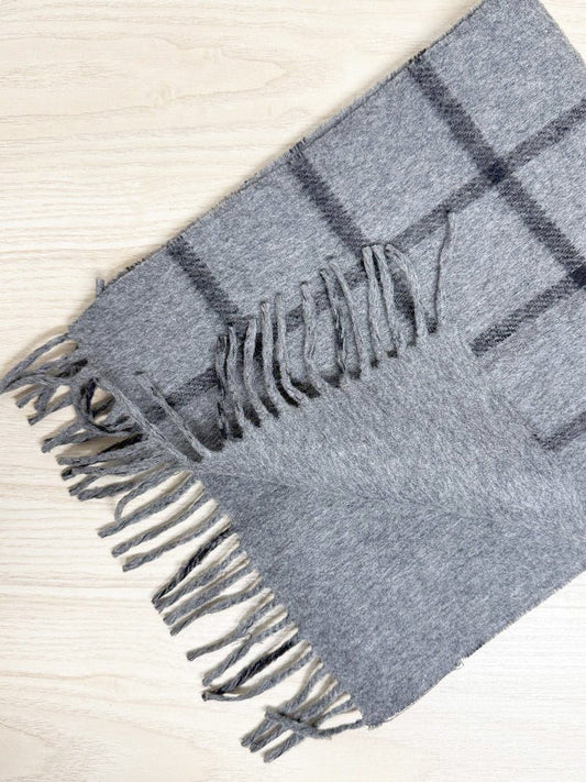 vintage wool windowpane scarf - good market thrift store