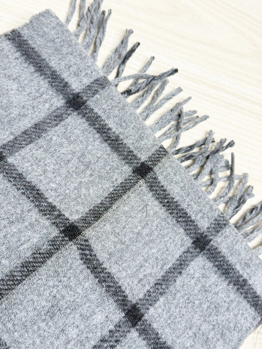 vintage wool windowpane scarf - good market thrift store