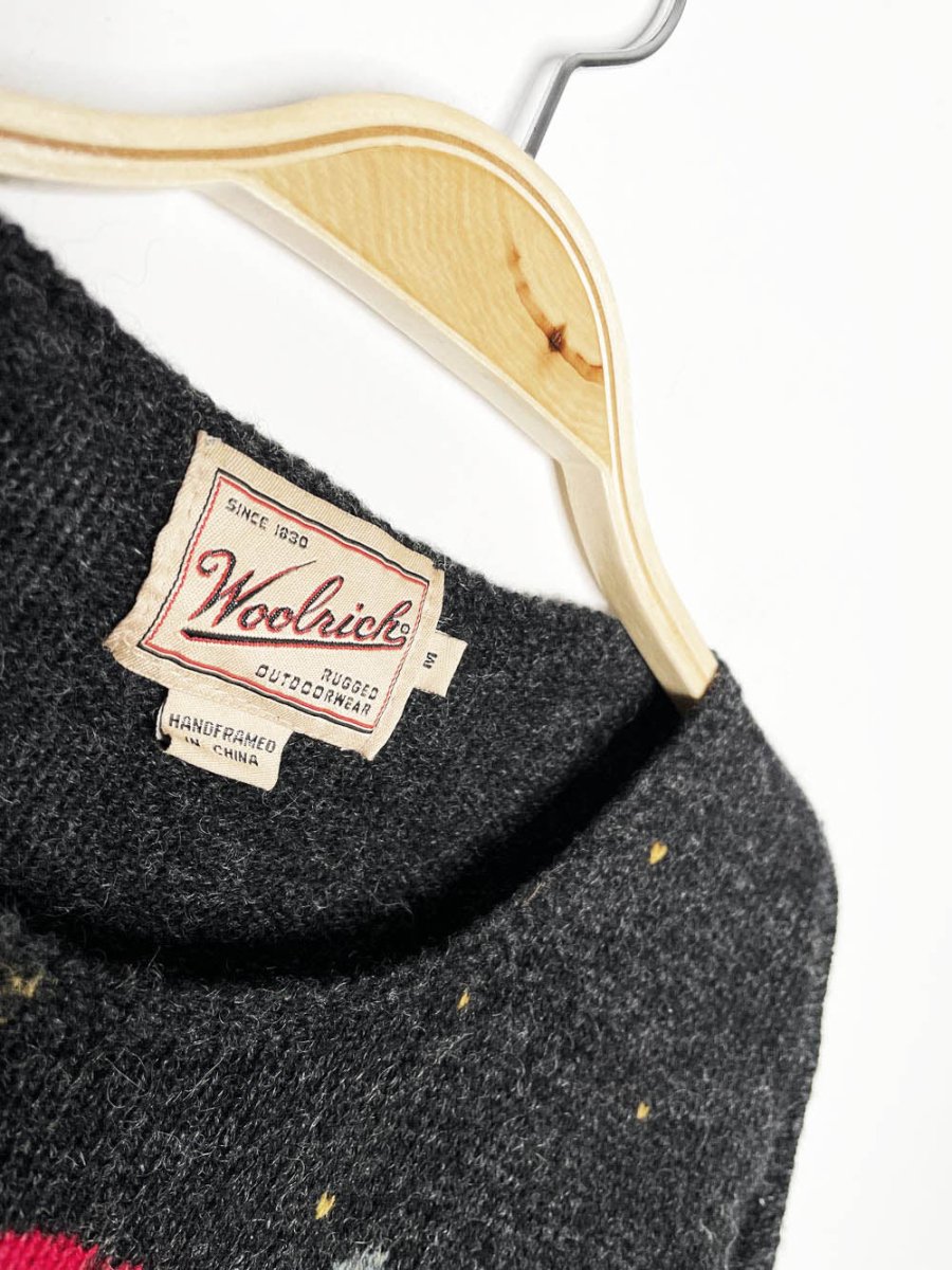 vintage woolrich 100% wool old saint nick light wool sweater | hand - framed - good market thrift store