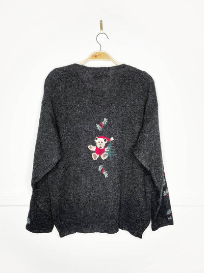 vintage woolrich 100% wool old saint nick light wool sweater | hand - framed - good market thrift store