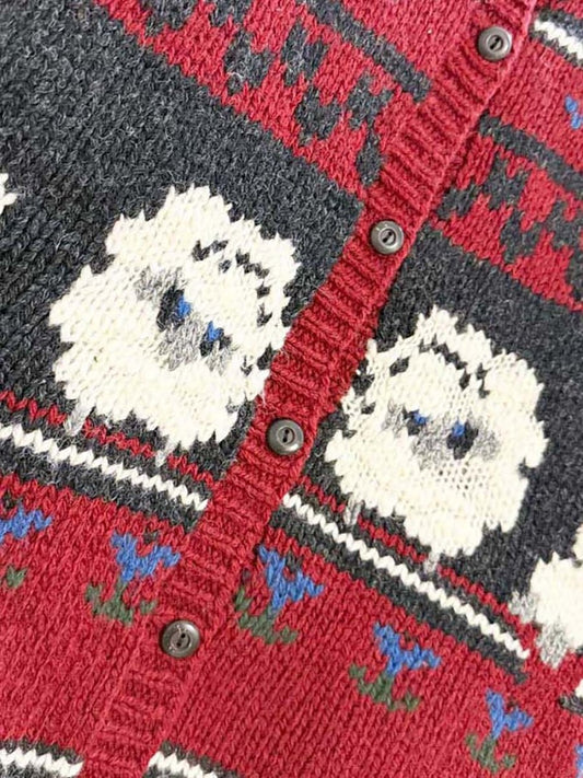 vintage woolrich 100% wool sheep knit cardigan - good market thrift store