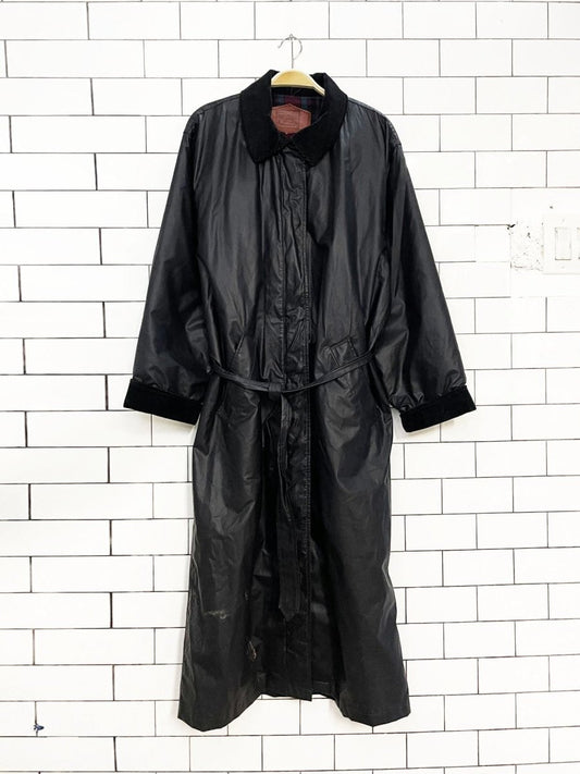 vintage woolrich cord collar waxed wool-lined belted barn coat | made in usa - good market thrift store