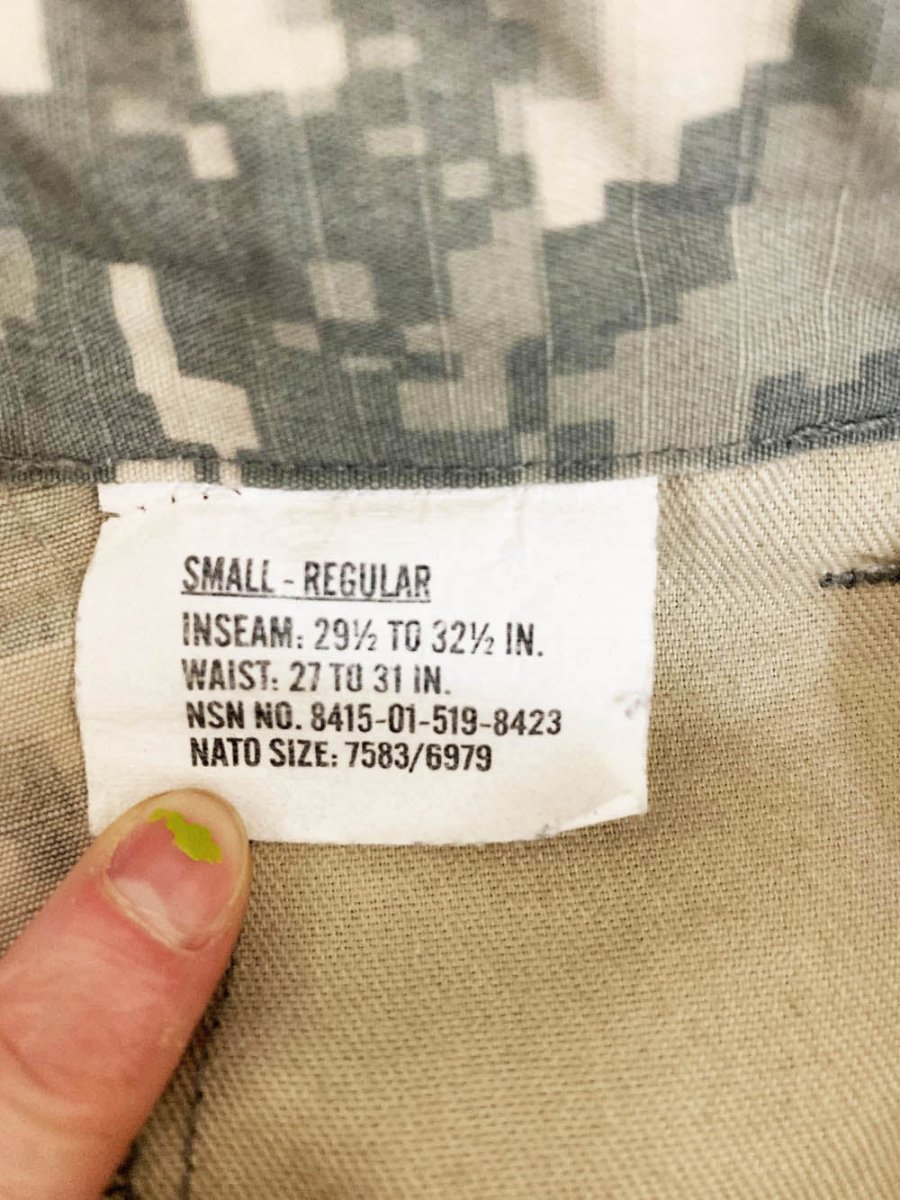 vintage woolrich military issue geo - camo cargo pants - good market thrift store