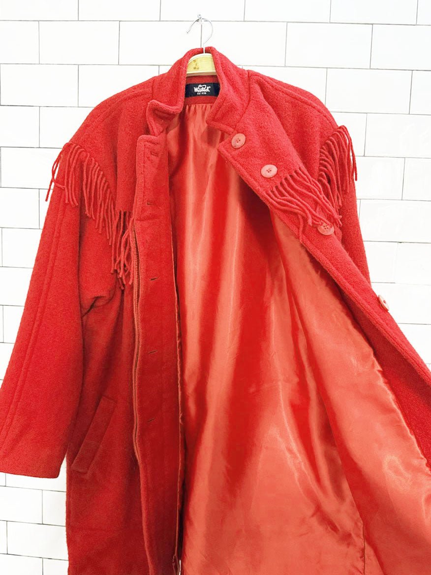 vintage woolrich wool - mohair western fringe rancher coat | made in USA - good market thrift store