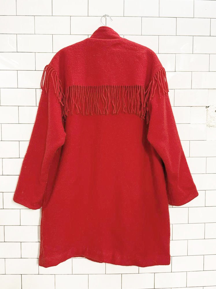 vintage woolrich wool - mohair western fringe rancher coat | made in USA - good market thrift store