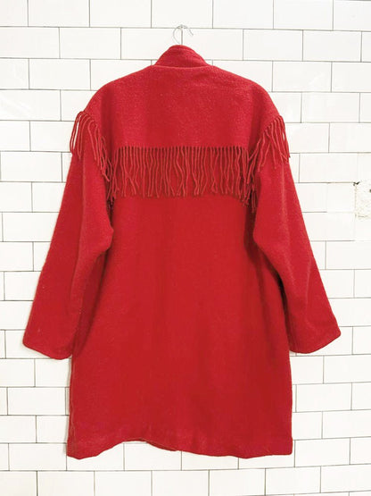 vintage woolrich wool - mohair western fringe rancher coat | made in USA - good market thrift store