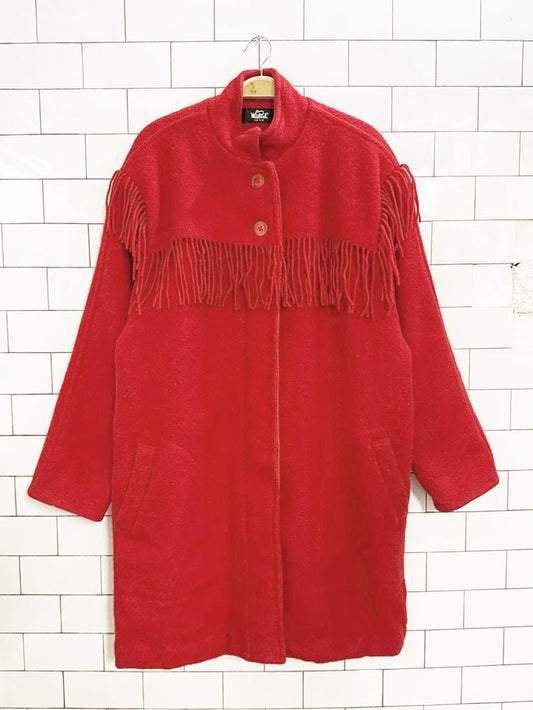 vintage woolrich wool - mohair western fringe rancher coat | made in USA - good market thrift store