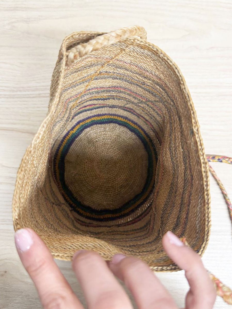 vintage woven faded rainbow bucket bag | braided strap - good market thrift store