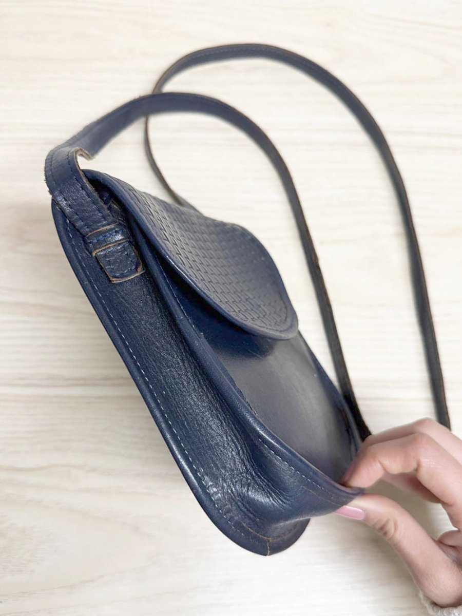 vintage woven flap leather crossbody bag - good market thrift store