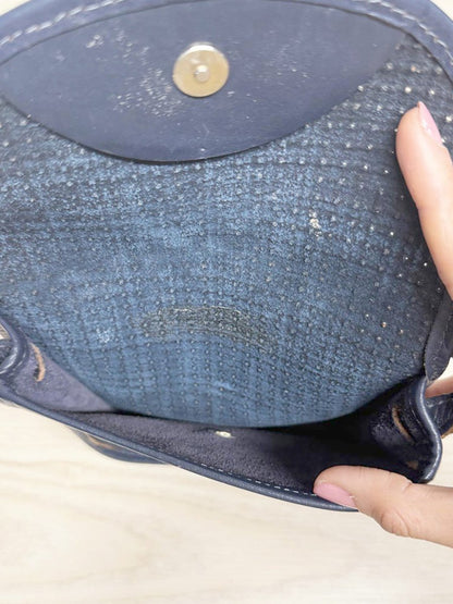 vintage woven flap leather crossbody bag - good market thrift store